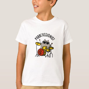 Purr-cussionist Funny Drummer Cat Pun T Shirt