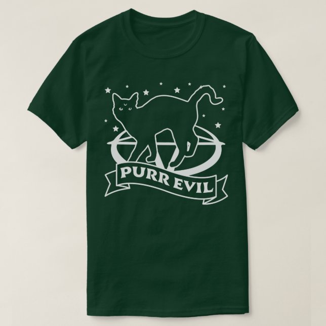 Purr Evil Cat Funny Goth Halloween Black Cat Lover T Shirt (Design framsida)