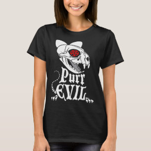 Purr Evil Cat Skeleton Goth Pentagram Occult Hallo T Shirt