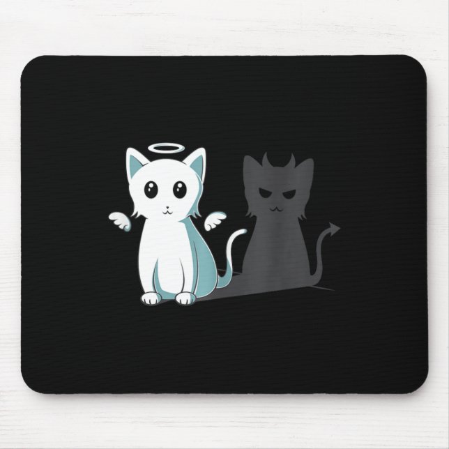 Purr Evil Djävulen Cat Happy halloween Cat Angel D Musmatta (Framsidan)