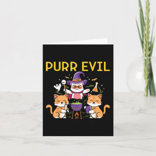 Purr Evil Halloween Cats Witches Roligt pooky cat Kort