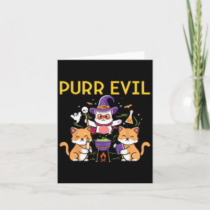 Purr Evil Halloween Cats Witches Roligt Spooky Cat Kort