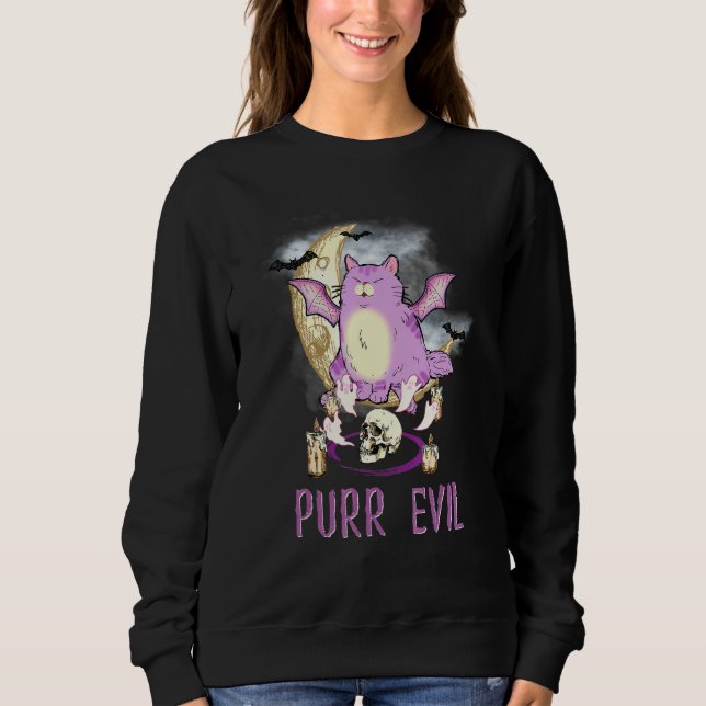 Purr Evil  Let's Summon Demons Pastel Goth Occult  T Shirt (Framsida)