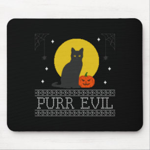Purr Evil _ Roligt Sött Skräckinjagande Halloween Musmatta
