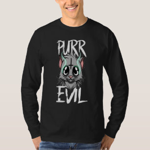 Purr Evil - Satanic Cat Satan Atheist Demonic Cat T Shirt
