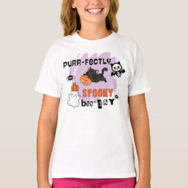 Purr-Fack Spooky Boo-day Cat Halloween Birthday T Shirt