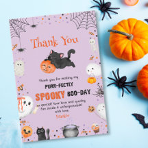 Purr-Fack Spooky Boo-day Cat Halloween Birthday