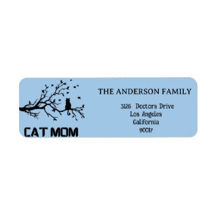 "Purr-fdirect Proud Cat Mamma Returadress Etikett