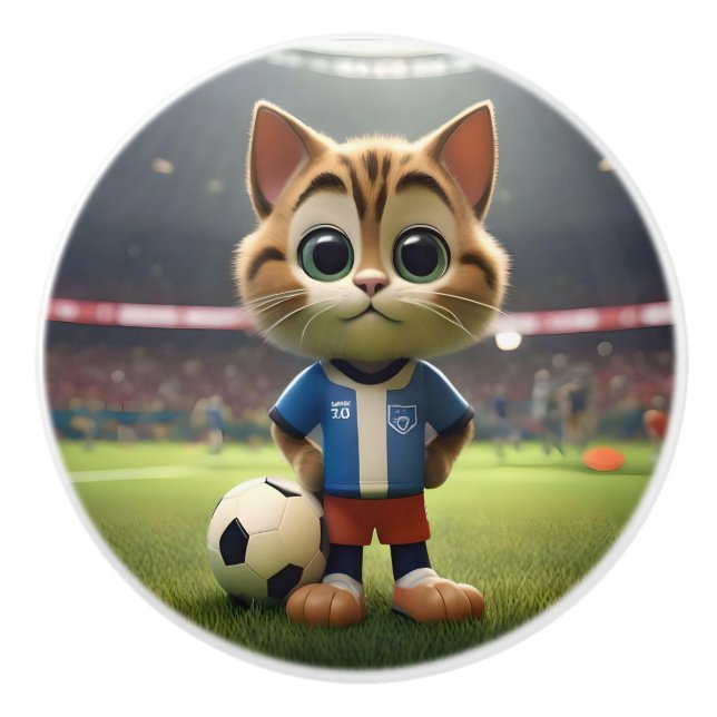 "Purr-fect Anfallare: Den 3D-fotbollskatten" Knopp (Framsidan)