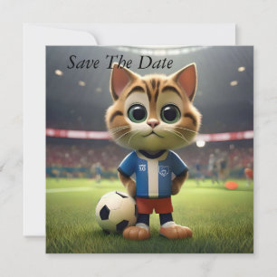 "Purr-fect Anfallare: Den 3D-fotbollskatten" Spara Datumet