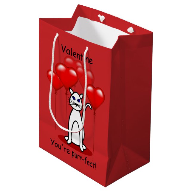 Purr-fect Cat Valentine Med Gift Bag (Framsidan Vinklad)