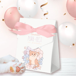 Purr-Fect Cute Cats Blommigt Girl 1 Birthday Presentaskar