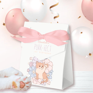 Purr-Fect Cute Cats Blommigt Girl 1 Birthday Presentaskar