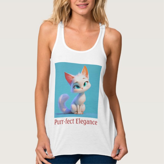 Purr-fect Elegance Linne Med Racerback (Framsida)