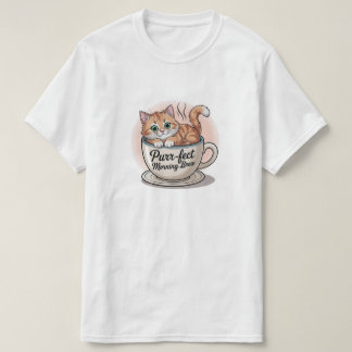 "Purr-fect God morgon Brew Cat Mugg - Cute Coffee  T Shirt