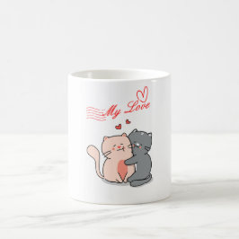 Purr-Fect Kärlek: Cat-Thed Coffee Mugg
