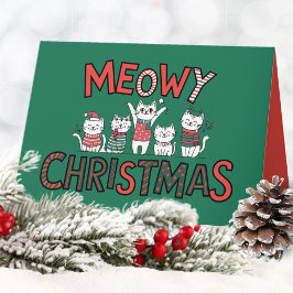 Purr-fect Meowy-jul Helgkort