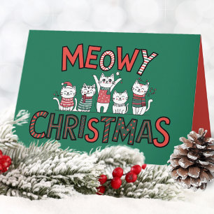 Purr-fect Meowy-jul Helgkort
