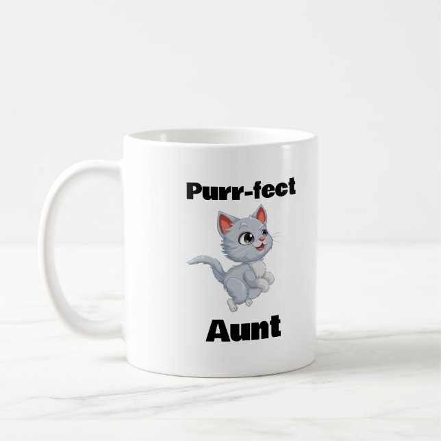 Purr-fect Moster, Funny Cat Lover Kaffemugg (Vänster)