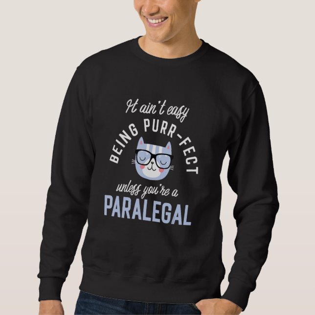 Purr-Fect Paralegal Funny Legal Assistant Idea Par Lång Ärmad Tröja (Framsida)