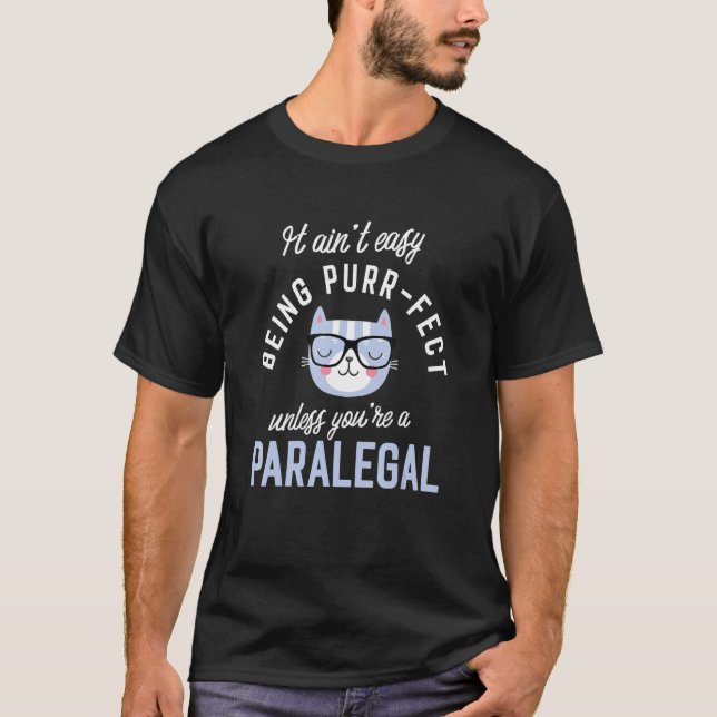 Purr-Fect Paralegal Funny Legal Assistant Idea Par T Shirt (Framsida)