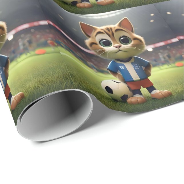 "Purr-fect Striker: 3D-fotvårdsmatta" Presentpapper (Rullad Hörn)