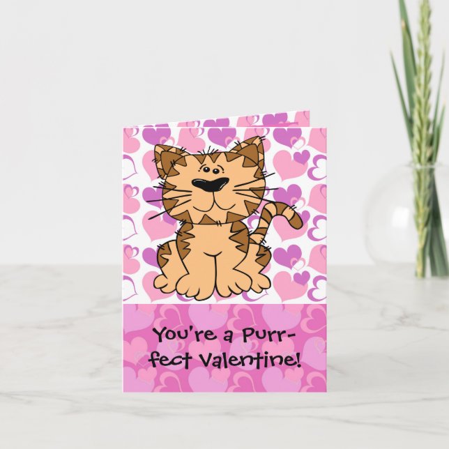 Purr-fect Valentine Cat Helgkort (Framsida)