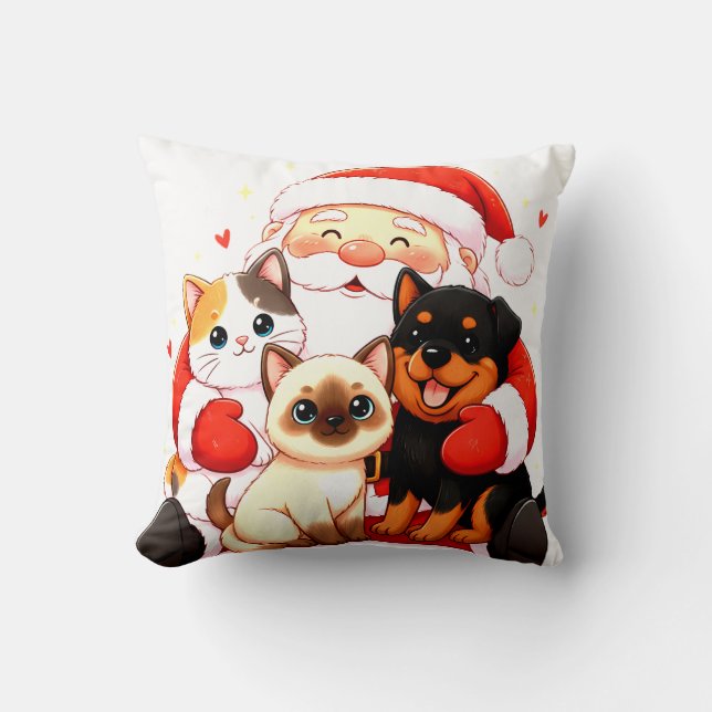 Purr-fectly Huggable: Santa’s Snuggle Trio Kudde (Framsida)