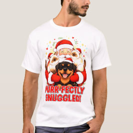 Purr-fectly Snuggled: Santa’s Cozy Pet Cuddle T Shirt