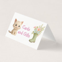 Purr-fekt Babyflicka Kattunge Baby Shower Bordkort