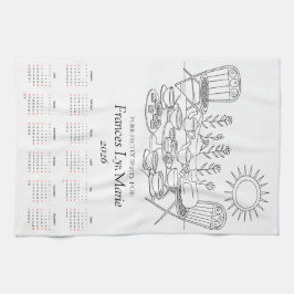 Purr-fekt bryggt katttorkduk 2026 Kalender Kökshandduk