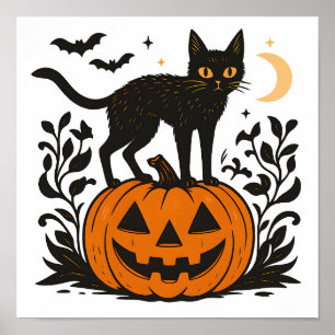 Purr-Fully Spooky Cute Halloween Cat Poster