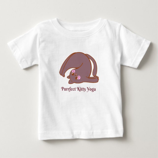 Purr-Fully Zen Cat Småbarn T Shirt (Framsida)