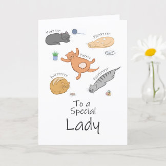 Purr-ific Cat Birthday Card for Her                Kort