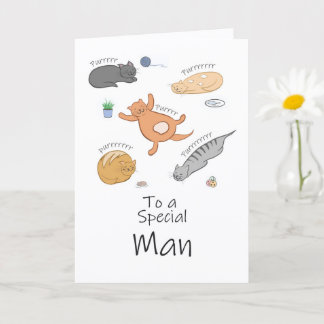 Purr-ific Cat Birthday Card for Him                Kort