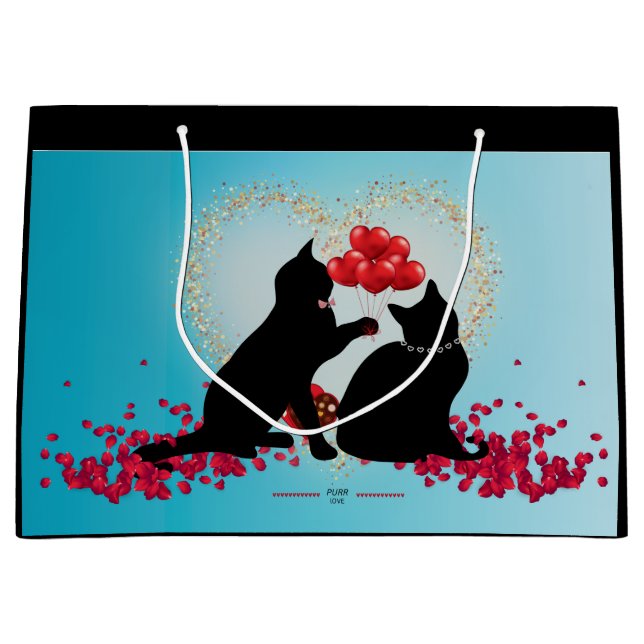 Purr Kärlek - Cat Valentine Balloons - Gift bag (Framsidan)