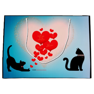 Purr Kärlek - Cat Valentine Gift Bag - kom ihåg