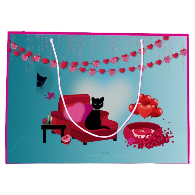Purr Kärlek - Cupid - Cat Gift Bag (Baksidan)