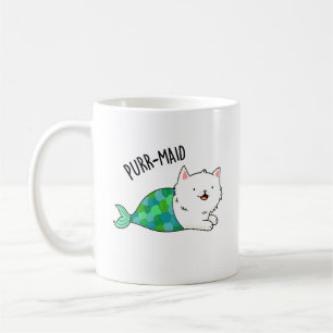 Purr-maid Funny Kattunge Sjöjungfru Pun Kaffemugg