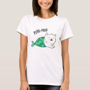 Purr-maid Funny Kattunge Sjöjungfru Pun T Shirt