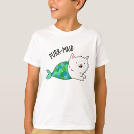 Purr-maid Funny Kattunge Sjöjungfru Pun T Shirt