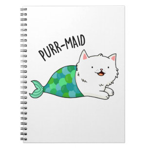 Purr-maid Rolig Katt Sjöröding Puns Anteckningsbok