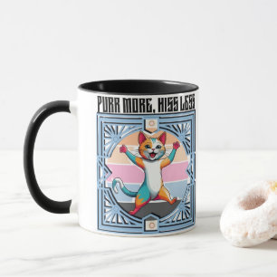 Purr More Hiss Less - Less Cat Mugg för Djurälskar