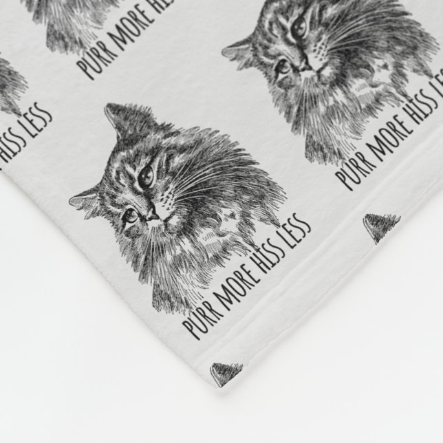 Purr More Hiss Less Pretty Kitty Fleecefilt (Hörn)