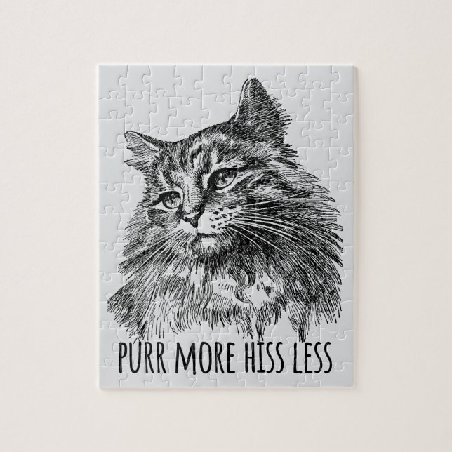 Purr More Hiss Less Pretty Kitty Pussel (Vertikal)