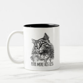 Purr More Hiss Less Pretty Kitty Två-Tonad Mugg