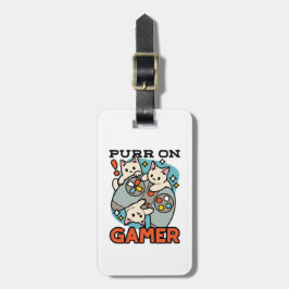 Purr On Gamer - Tute Cat-speldesign Bagagebricka