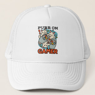 Purr On Gamer - Tute Cat-speldesign Keps