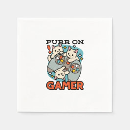 Purr On Gamer - Tute Cat-speldesign Pappersservett