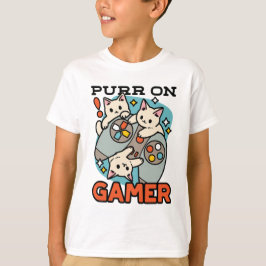 Purr On Gamer - Tute Cat-speldesign T Shirt